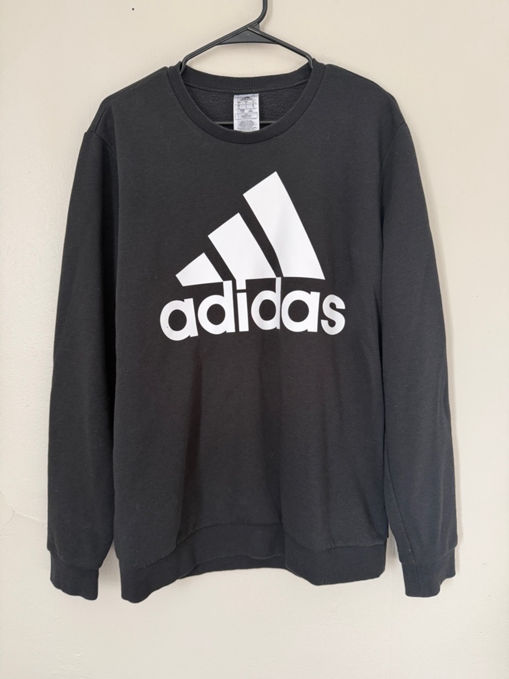 adidas Black Crewneck Sweatshirt with White Logo